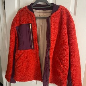 Free People Rivington Sherpa Jacket Chili Fleece